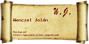 Wenczel Jolán névjegykártya