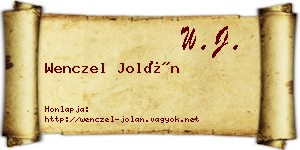 Wenczel Jolán névjegykártya